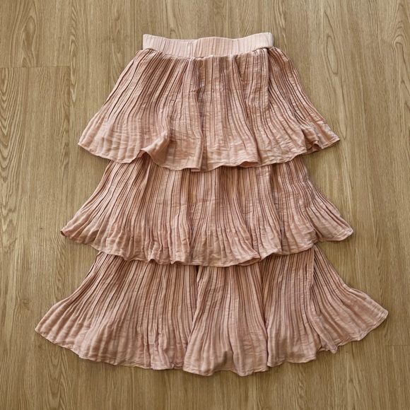 Petal & pup textured tiered maxi skirt mauve nwt - Picture 5 of 5